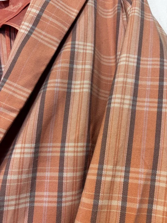 LC Lauren Conrad Plaid Blazer XL Rust Orange Oversized Spring Jacket - Picture 5 of 8